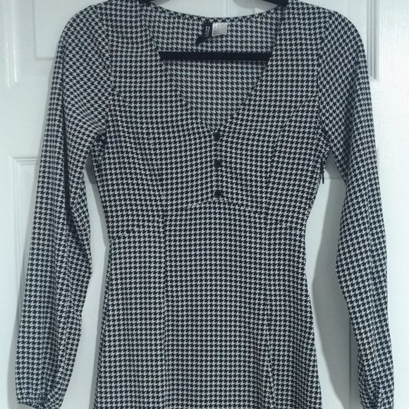 Houndstooth Print A-line Dress - Picture 1 of 3